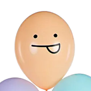 Smiling latex balloon with helium 30cm