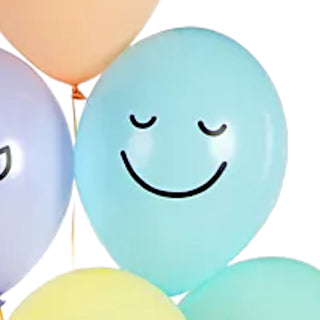 Smiling latex balloon with helium 30cm