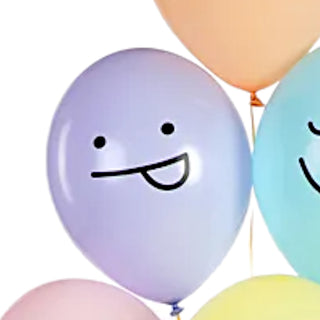 Smiling latex balloon with helium 30cm