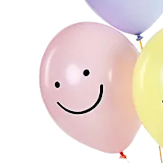 Smiling latex balloon with helium 30cm