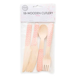 Cutlery in Wood with Pattern, Available in several colors