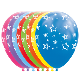 Latexballonger Stjärnor, i Blandade Färger 8-pack