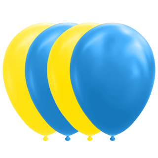 Latex balloons blue & yellow