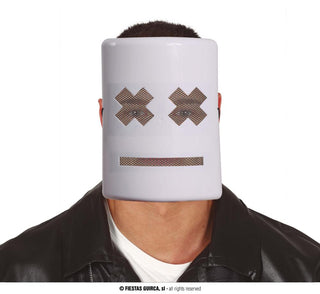 Mask Robot Vit med Kors PVC
