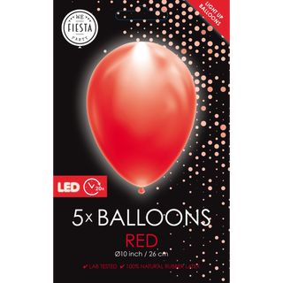 LED Ballonger Röd 10"