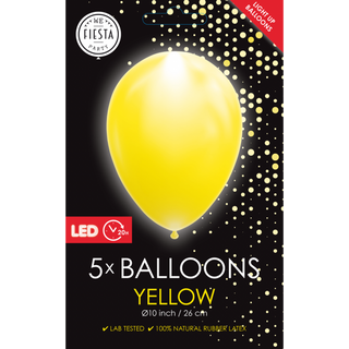LED Ballonger Gul 10"