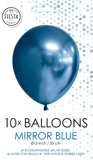 Chrome Latexballonger Blå 10-pack