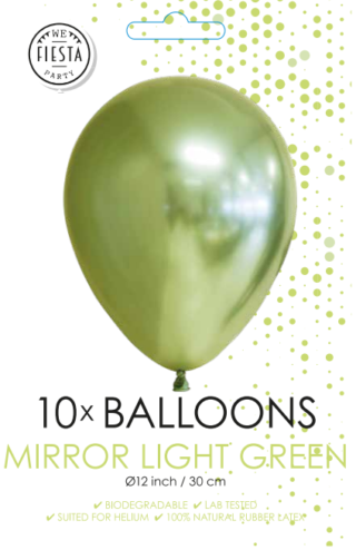 Chrome Latexballonger ljusgrön 10-pack