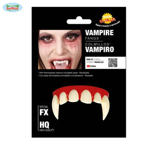 Vampire teeth with adhesive paste