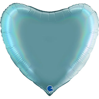 Hjärta Regnbågs-Holografisk Heliumballong 36"