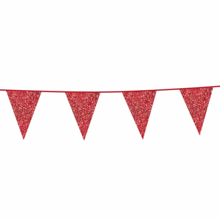 Glitter Pennant Red 6m