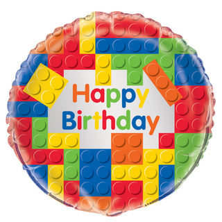 Happy Birthday Lego Heliumballong 18"