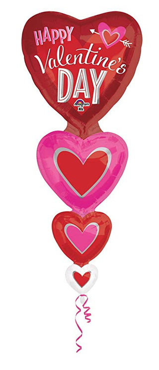 Happy Valentines Day Multi Heliumballong 63x157cm