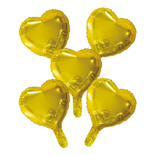 5 folieballonger hjärtan guld