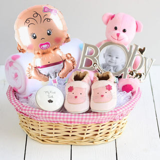 Mini balloon baby boy carriage on a stick