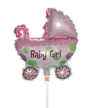 Mini ballong baby girl vagn på pinne