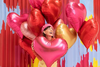 Hjärta Heliumballong Rosa 61 x 53 cm
