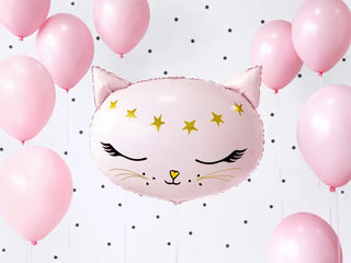 Rosa Katt Heliumballong 48x36cm