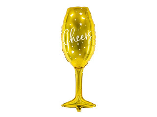Cheers Champagneglas Heliumballong 26x78cm