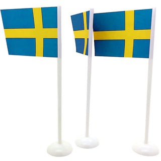 Sverige bordsflaggor 5x8cm, 6-pack