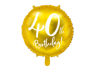 40 års Guld Heliumballong 18"