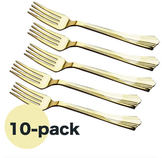 Plastic knives in gold 10-pack luxury