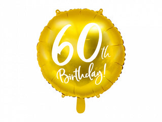 60 års Guld Heliumballong 18"