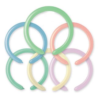 Figure balloons 100-pack Pastel Mix
