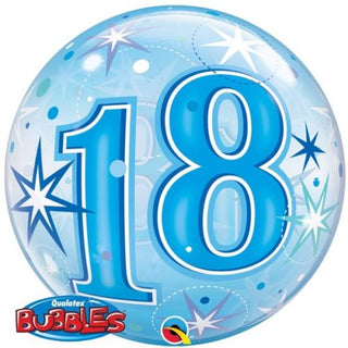 18 års Blå Bubbles Heliumballong 22"