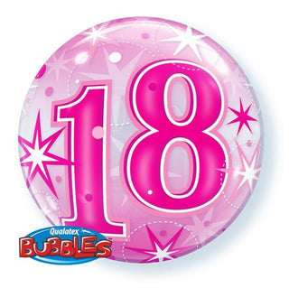 18 års Rosa Bubbles Heliumballong 22"