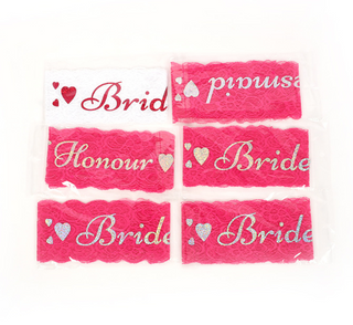bridesmaid ordensband rosa spets