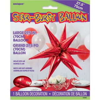 Folieballong mega Stjärna Röd