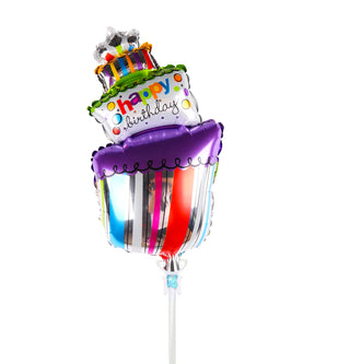 Mini ballong Happy Birthday 2 på pinne