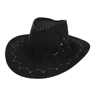 Svart Cowboyhatt Mocha Imitation