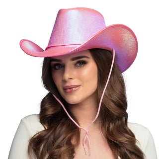 Cowboyhatt med skimmer rosa