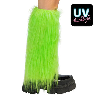 Benvärmare, rave neongrön UV (par)