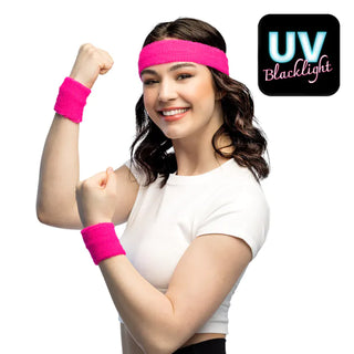 Svettband Set Neon Rosa UV