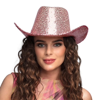 Cowboy Hat Sequin Cerise Pink