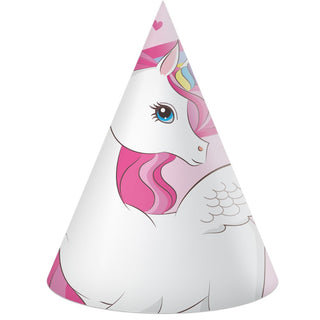 Partyhattar FSC (6-pack) – Enhörning Regnbågsfärger
