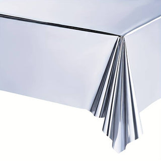 Foil tablecloth silver 274x137cm