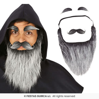 Grå skägg, mustach och ögronbryn