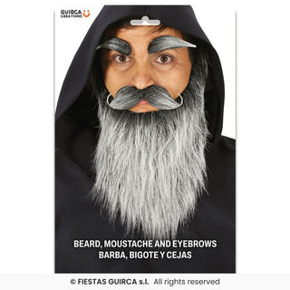 Grå skägg, mustach och ögronbryn