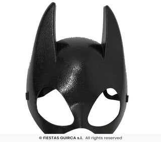 Halv fladdermusmask för barn, svart, PVC