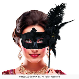 Svart mask på pinne, vuxen