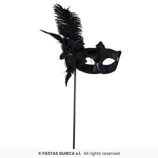 Svart mask på pinne, vuxen