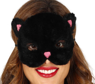 Kattmask fluffy halv ansiktsmask