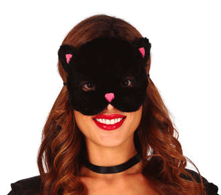 Kattmask fluffy halv ansiktsmask