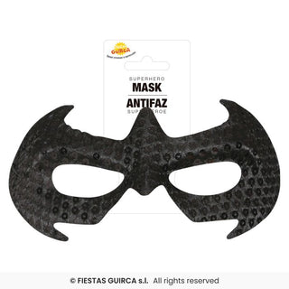 Svart Fladdermus Ögonmask med Paljetter – Maskeradmask