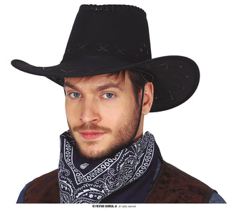 Svart Moch Cowboy Hatt