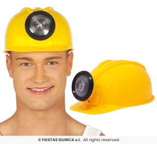Arbetshjälm med lampa, PVC